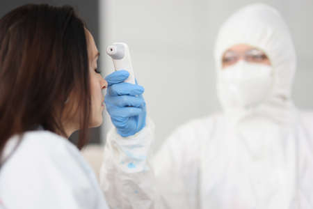 Medical worker in protective uniform