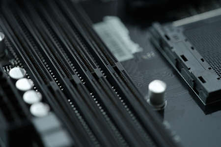 Set of slot for reading information from a computer, close-up