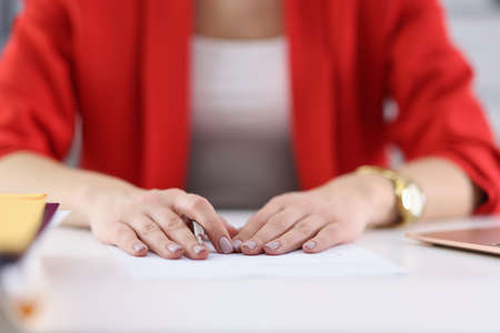 Female manager working in office
