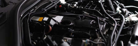 Changing the oil in the engine of the car, parts under the hood