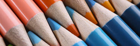 Bunch of colourful sharpened pensの写真素材