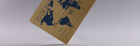 Credit plastic bank card on gray background