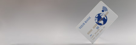 Personal plastic credit card, way for cashless contactless payment, digital carrierの写真素材