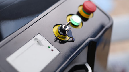 Buttons with key on laser hair removal machine for hair removal or beauty machine for skin rejuvenationの写真素材