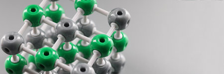 Plastic model of a molecule, crystal lattice of an atomの写真素材