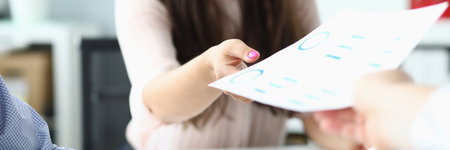 Team workflow and analysis of marketing reportsの写真素材