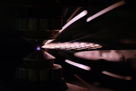 CNC laser cutting of metal and modern industrial technologiesの写真素材