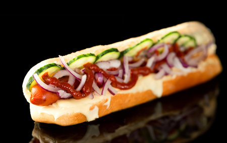Hotdog in the lower right corner forの写真素材