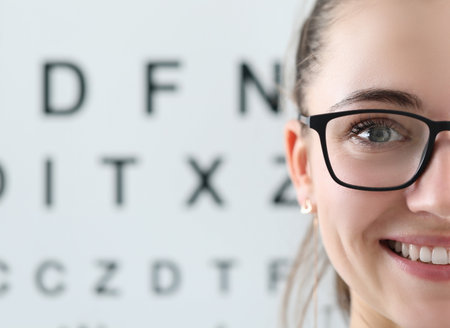 Pretty oculist in clinicの写真素材
