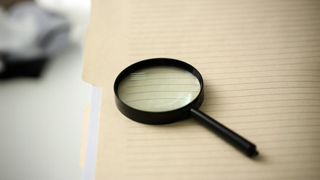 The black reading lens is on theの写真素材