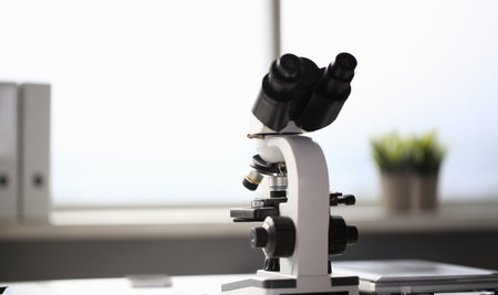The head microscope on the background laboratory