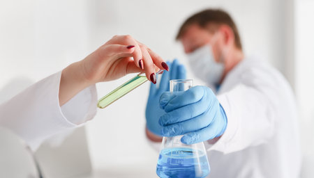 The teacher at the chemistry class is afraid