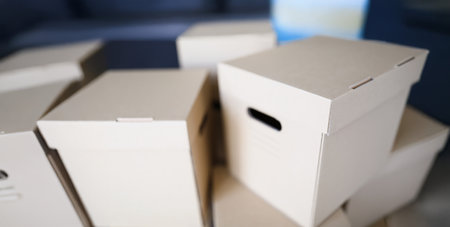 Empty cardboard boxes with covers container for storage things