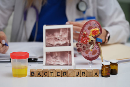 A Comprehensive Medical Analysis of Bacteriuria Utilizing a Kidney Model and Laboratory Samplesの写真素材