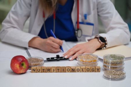 A Nutritionist Evaluating Various Food Choices, Treatments, and Dietary Guidance Optionsの写真素材