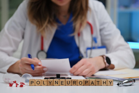 A Medical Professional Records Polyneuropathy Cases in a Clinical Setting for Analysis and Careの写真素材