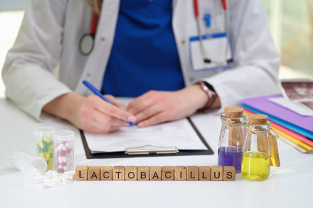 A scientist is exploring Lactobacilluss potential and applications in a lab for discoveries