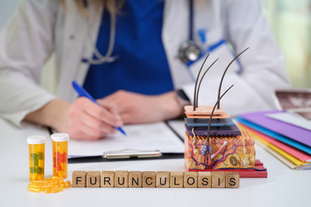 The Medical Examination and Study of Furunculosis and Various Skin Conditions and Infectionsの写真素材