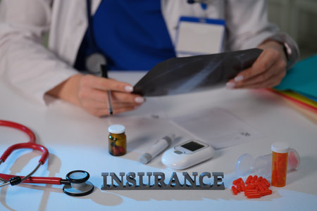 Medical Consultation with an Overview of Insurance Policies and Medication Options Availableの写真素材
