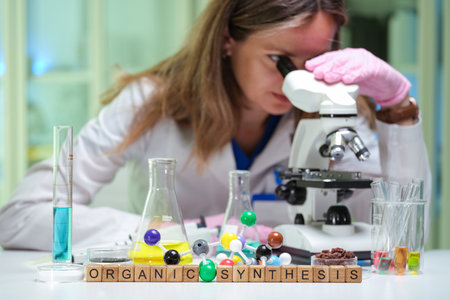 Microscopic Analysis Techniques Utilized in the Organic Synthesis Laboratory Environmentの写真素材