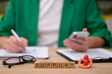 Creative work session focused on support with tools and notes in a vibrant, engaging environment