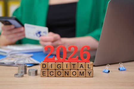 Exploring the digital economy as financial transactions evolve into 2026 and beyondの写真素材