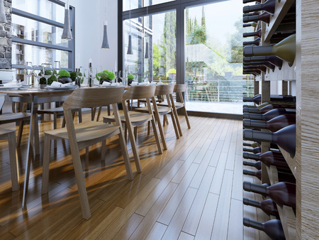 Idea of wine rack at loft houseの写真素材