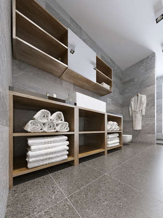 Modern bathroom trend. 3D renderの写真素材