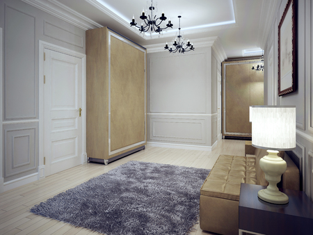 Spacious avant-garde entrance trend. 3D renderの写真素材