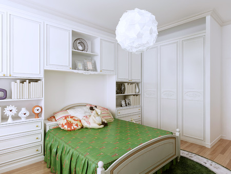 Cozy classic bedroom design. 3D renderの写真素材