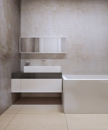Constructionism bathroom design. 3D renderの写真素材