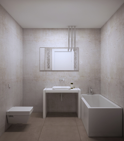 Idea of small bathroom. 3D renderの写真素材
