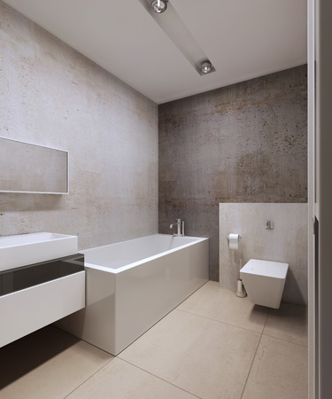 Techno bathroom interior. 3D renderの写真素材