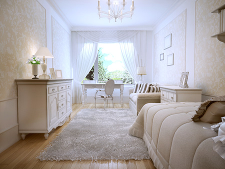 Idea of classic master bedroom. 3D renderの写真素材