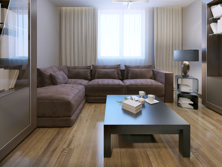 Lounge contemporary style. 3D renderの写真素材