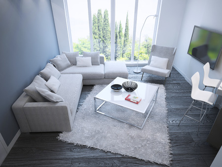 Techno sitting room trend. 3D renderの写真素材