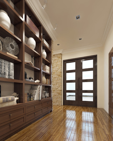 Modern closet in the hallway. 3d renderの写真素材
