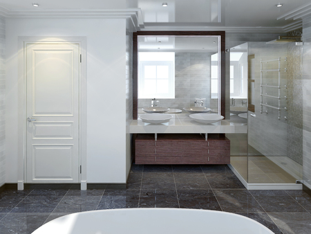 Bathtoom modern style. 3d renderの写真素材