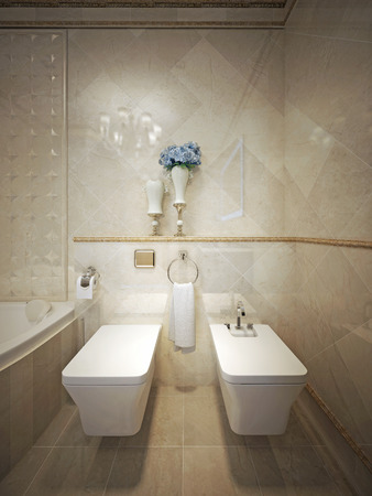 Elegant-looking bathroom. 3d renderの写真素材