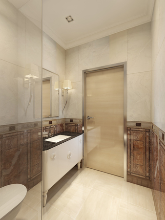 Classical design of bathroom. 3d renderの写真素材