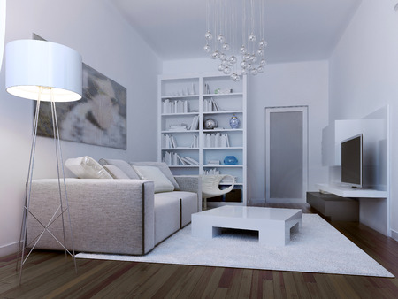 Living room avant-garde style. 3d renderの写真素材