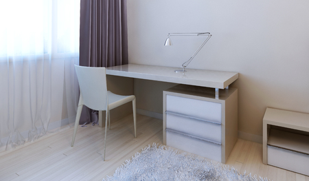 Working area modern bedroom. 3d renderの写真素材