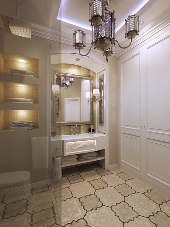 Bathroom eastern style. 3d renderの写真素材