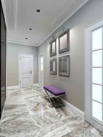 Avant-garde entrance hall design. 3d renderの写真素材