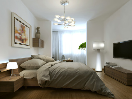 Bedroom modern interior, 3d imagesの写真素材