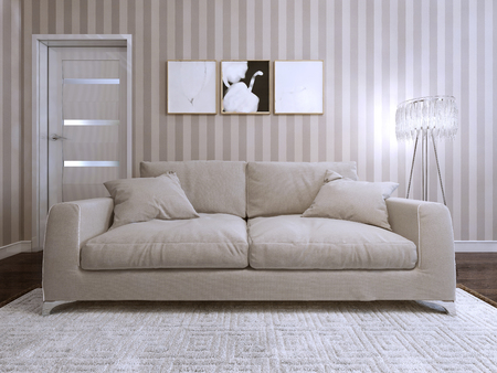 Sofa modern style upholstered. 3d renderの写真素材