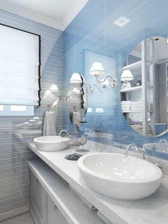 Bathroom modern style. 3d renderの写真素材
