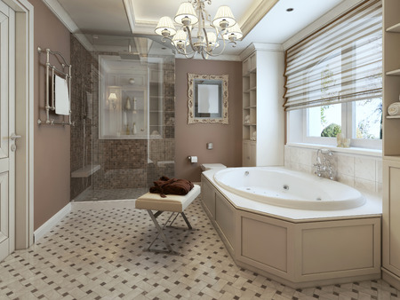 classic Bathroom. 3d renderの写真素材