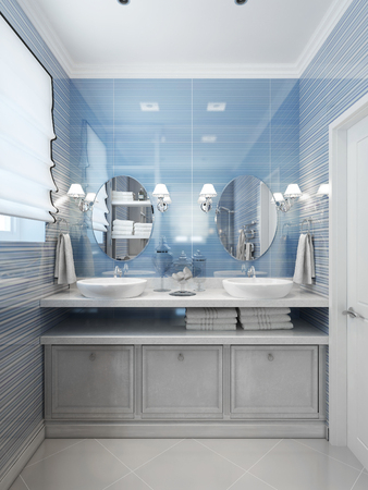 Bathroom modern style. 3d renderの写真素材