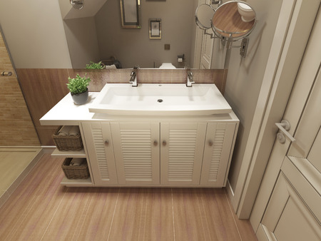 Bathroom modern design. 3d renderの写真素材